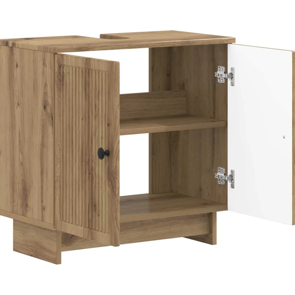 vidaXL Badkamer wastafelkast EDE Artisanaal eiken 59,5 x 31,5 x 59 cm