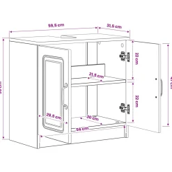vidaXL Badkamer wastafelkast UTRECHT Zwart 59,5 x 31,5 x 59 cm