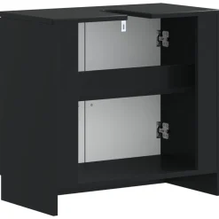 vidaXL Badkamer wastafelkast UTRECHT Zwart 59,5 x 31,5 x 59 cm