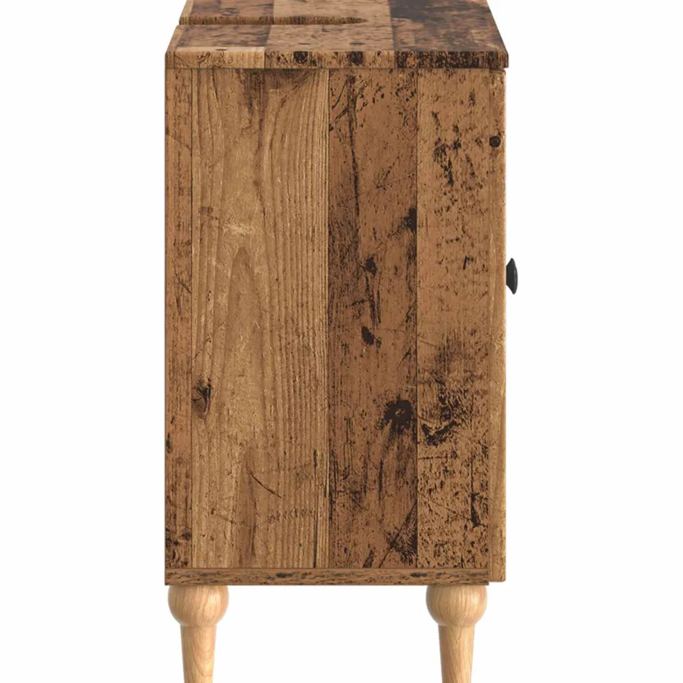 vidaXL Badkamer wastafelkast ALKMAAR Oud hout 59,5 x 31,5 x 59 cm