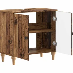vidaXL Badkamer wastafelkast ALKMAAR Oud hout 59,5 x 31,5 x 59 cm