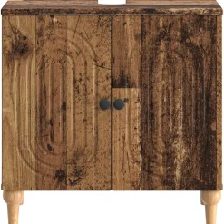 vidaXL Badkamer wastafelkast ALKMAAR Oud hout 59,5 x 31,5 x 59 cm
