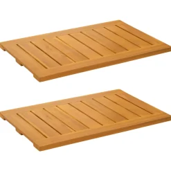 vidaXL Badmat 2 st Naturel 60 x 40 cm Massief Acaciahout