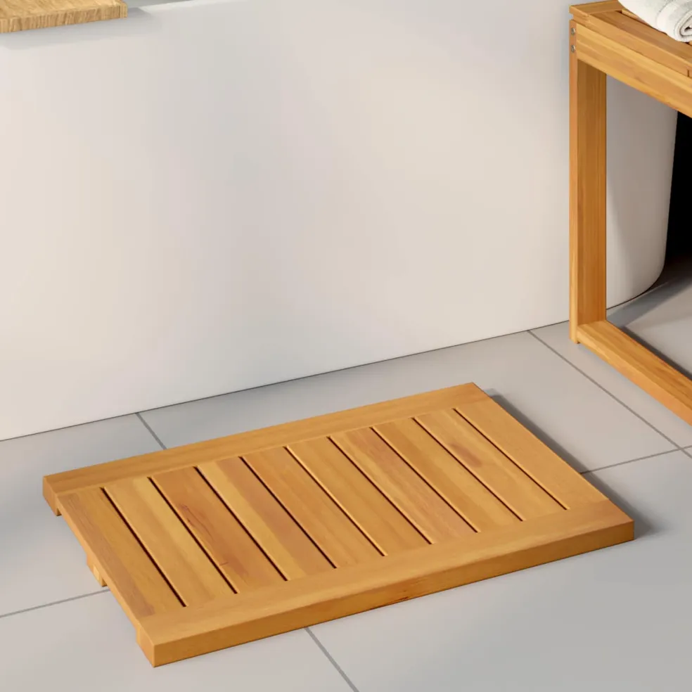 vidaXL Badmat 2 st Naturel 60 x 40 cm Massief Acaciahout
