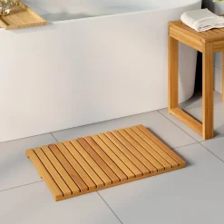 vidaXL Badmat 2 st Naturel 60 x 40 cm Massief Acaciahout