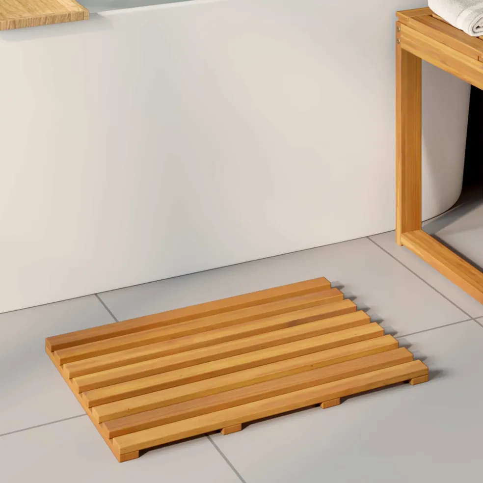 vidaXL Badmat 2 st Naturel 56 x 37 cm Massief Acaciahout