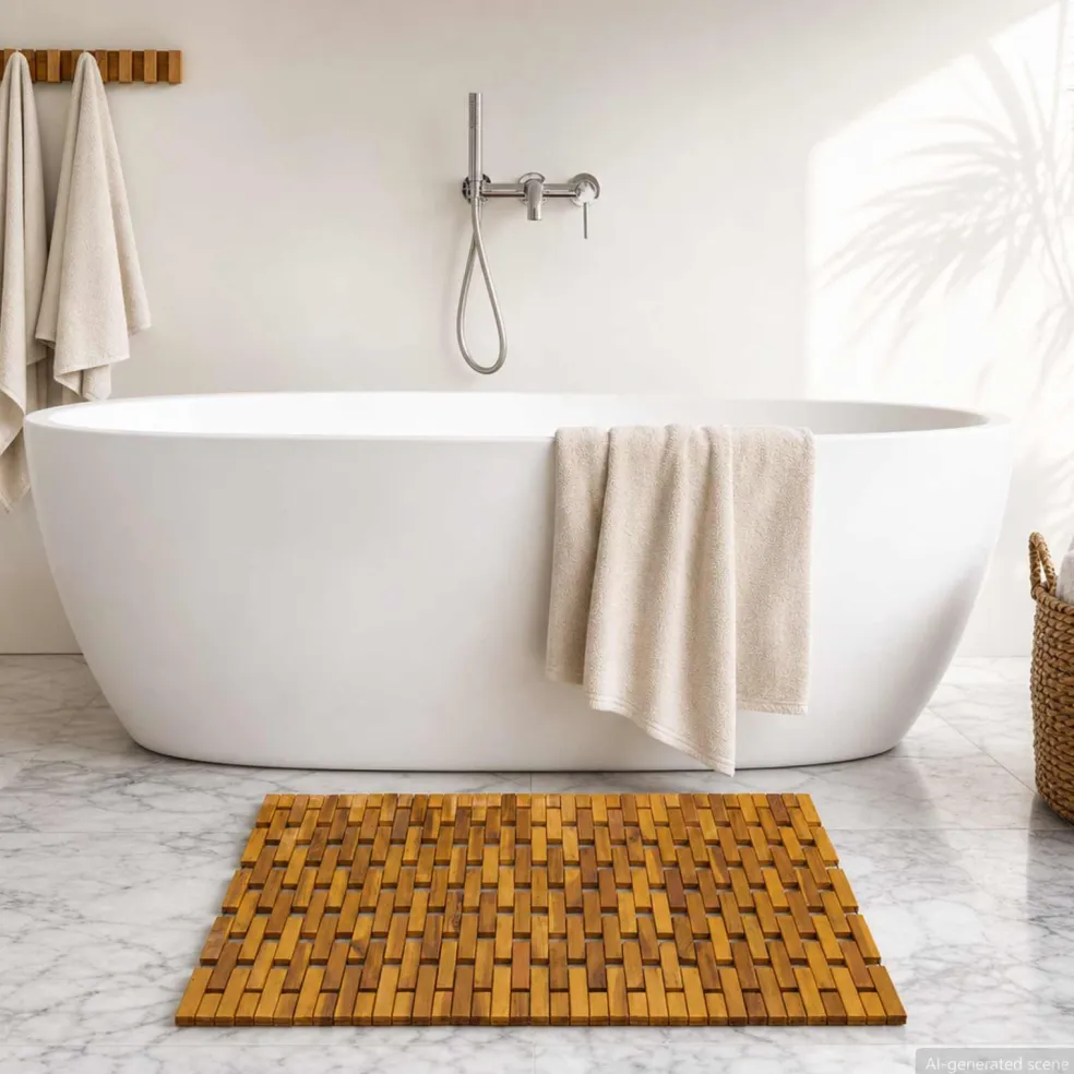 vidaXL Badmatten Naturel 55 x 80 cm Massief Acaciahout