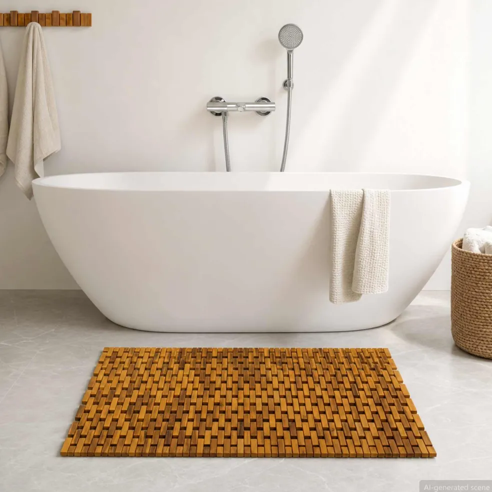 vidaXL Badmatten Naturel 85 x 120 cm Massief Acaciahout