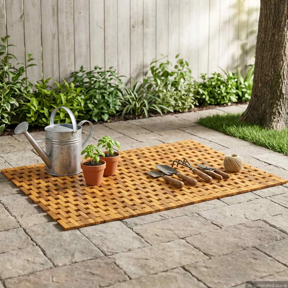 vidaXL Badmatten Naturel 85 x 120 cm Massief Acaciahout