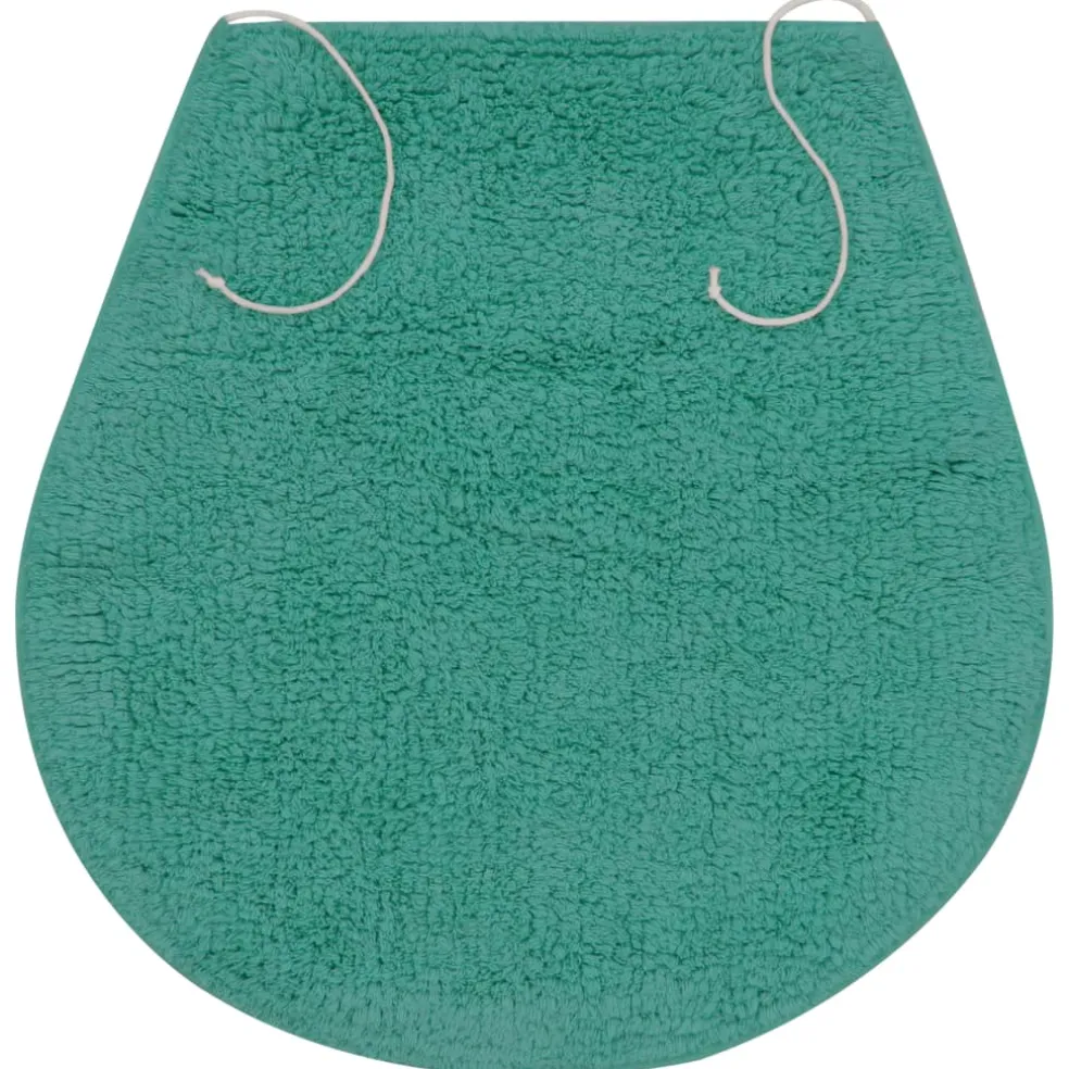 vidaXL Badmattenset stof turquoise 3-delig
