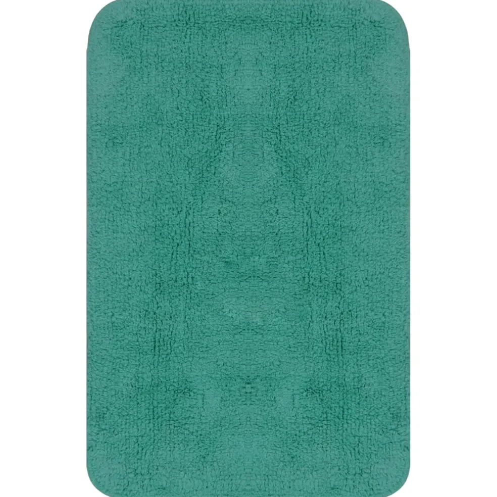 vidaXL Badmattenset stof turquoise 3-delig