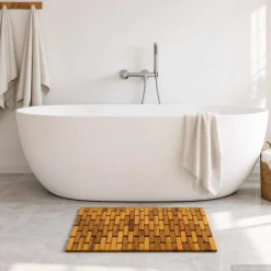 vidaXL Badmatten 2 st Naturel 44 x 60 cm Massief Acaciahout
