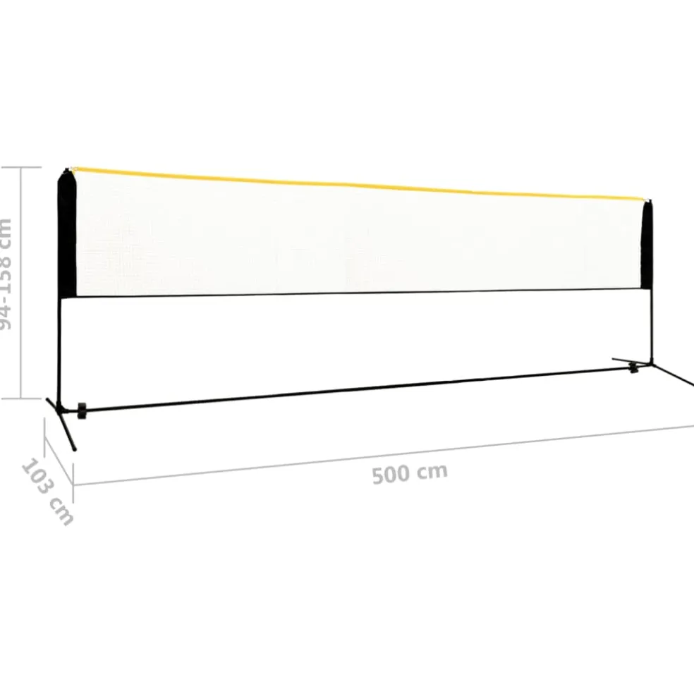 vidaXL Badmintonnet verstelbaar 500x103x94-158 cm metaal