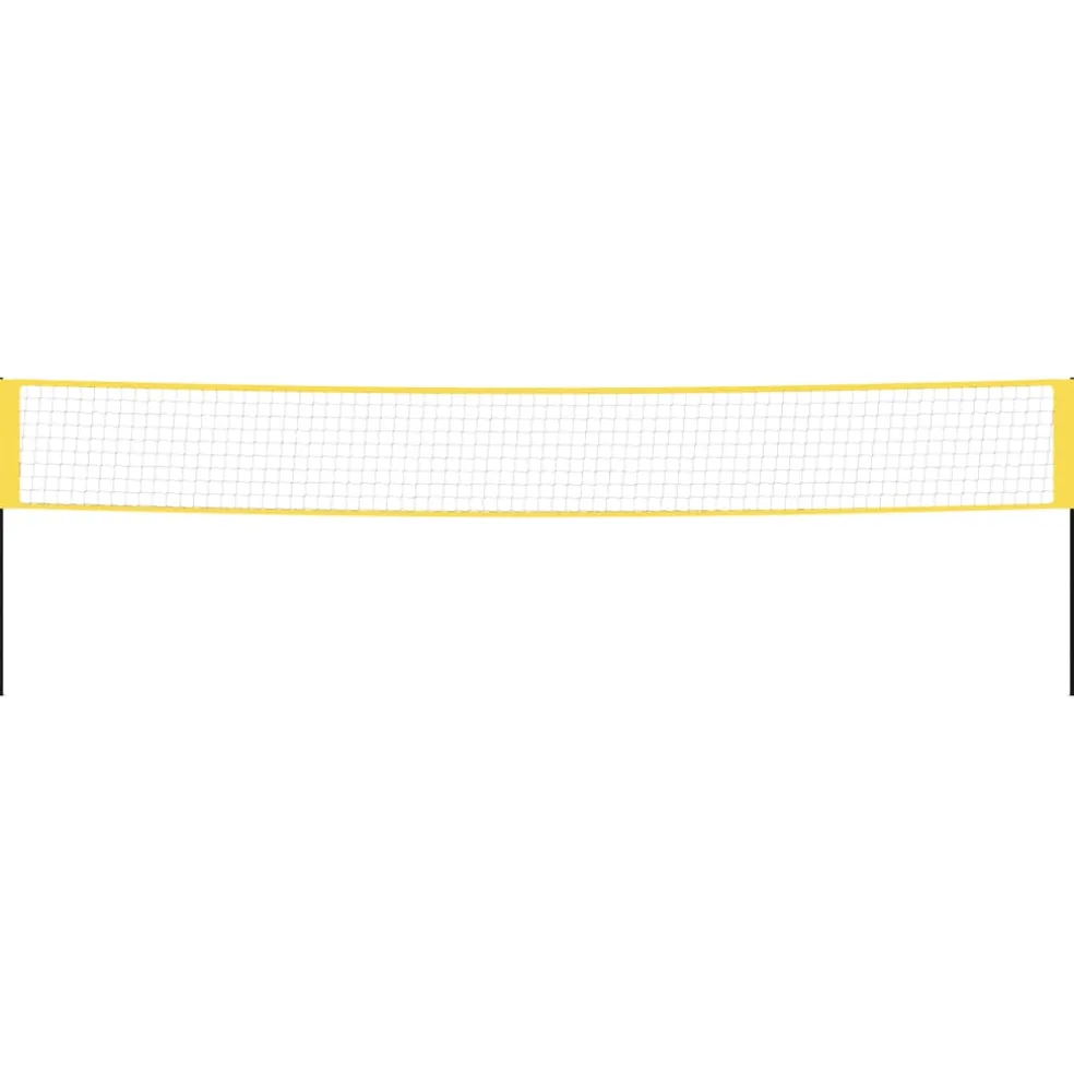 vidaXL Badmintonnet 600x155 cm PE-stof geel en zwart