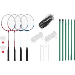 vidaXL Badmintonset met 4 rackets en net 620x151 cm
