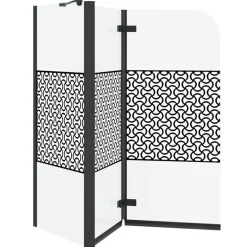 vidaXL Badomheining Zwart 120 x 67 x 129 cm Gelaagd Glas en Aluminium