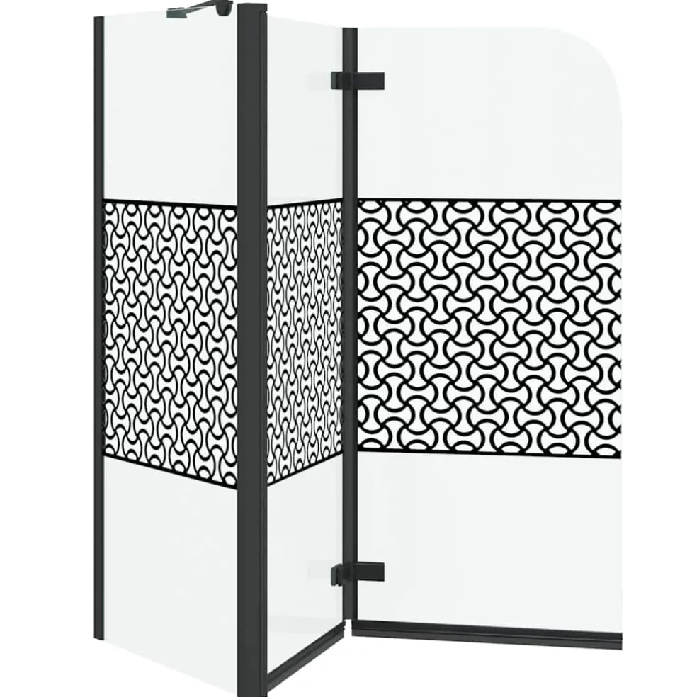 vidaXL Badomheining Zwart 120 x 67 x 129 cm Gelaagd Glas en Aluminium