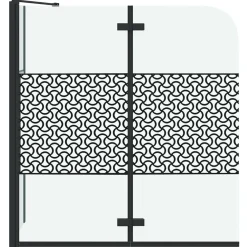 vidaXL Badomheining Zwart 120 x 67 x 129 cm Gelaagd Glas en Aluminium