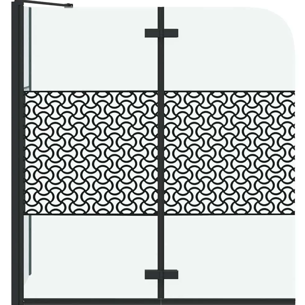 vidaXL Badomheining Zwart 120 x 67 x 129 cm Gelaagd Glas en Aluminium