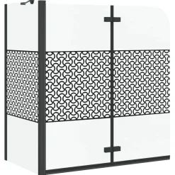 vidaXL Badomheining Zwart 120 x 67 x 129 cm Gelaagd Glas en Aluminium