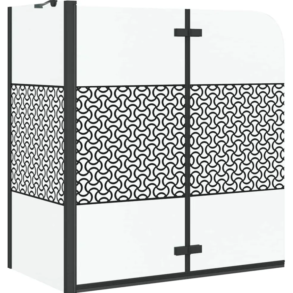 vidaXL Badomheining Zwart 120 x 67 x 129 cm Gelaagd Glas en Aluminium