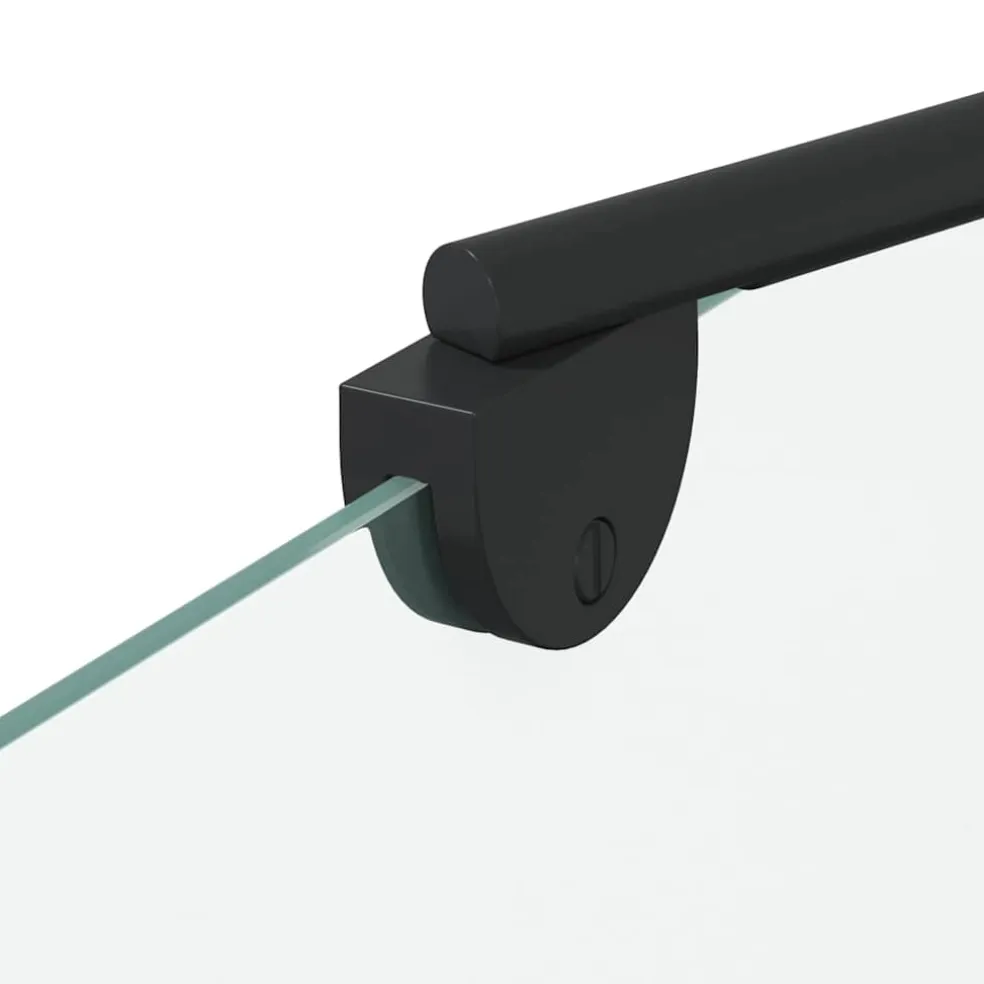 vidaXL Badomheining Zwart 120 x 67 x 129 cm Gelaagd Glas en Aluminium