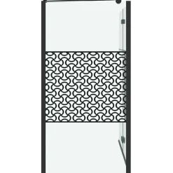 vidaXL Badomheining Zwart 120 x 67 x 129 cm Gelaagd Glas en Aluminium