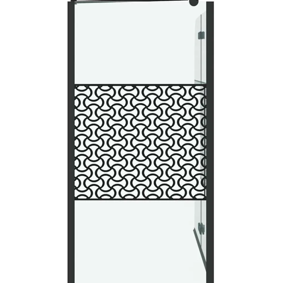vidaXL Badomheining Zwart 120 x 67 x 129 cm Gelaagd Glas en Aluminium