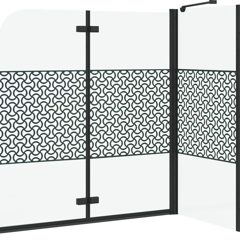 vidaXL Badomheining Zwart 120 x 67 x 129 cm Gelaagd Glas en Aluminium