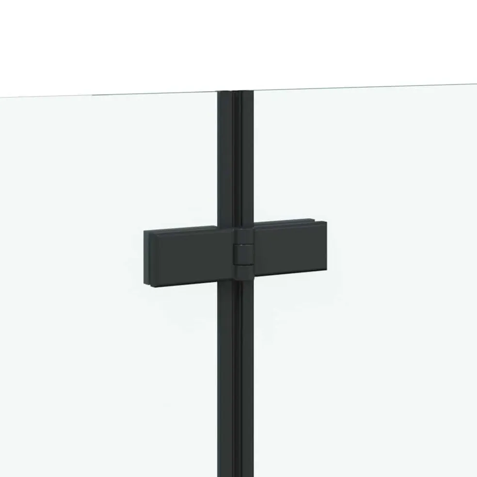 vidaXL Badomheining Zwart 120 x 67 x 129 cm Gelaagd Glas en Aluminium