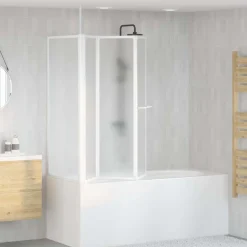 vidaXL Bad Scheidingswand Mat 120 x 70 x 137 cm Aluminium