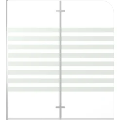 vidaXL Badwand gestreept 120x140 cm gehard glas