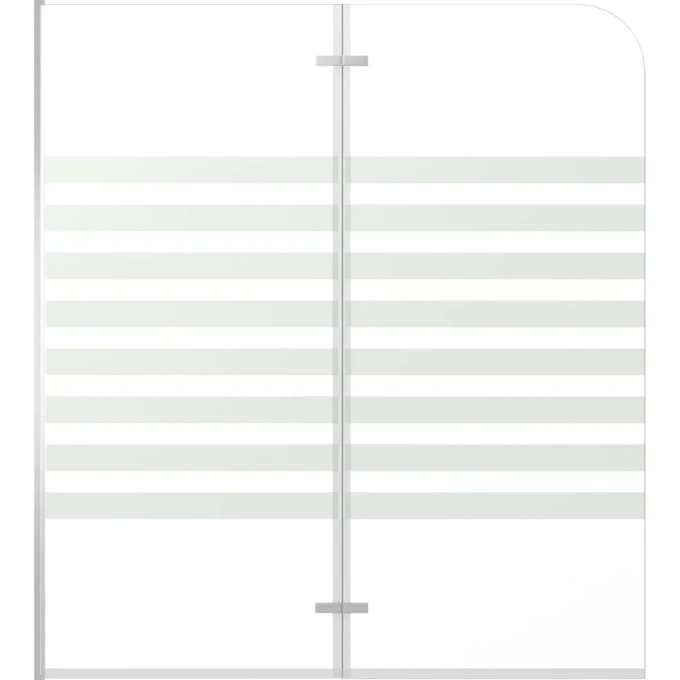 vidaXL Badwand gestreept 120x140 cm gehard glas