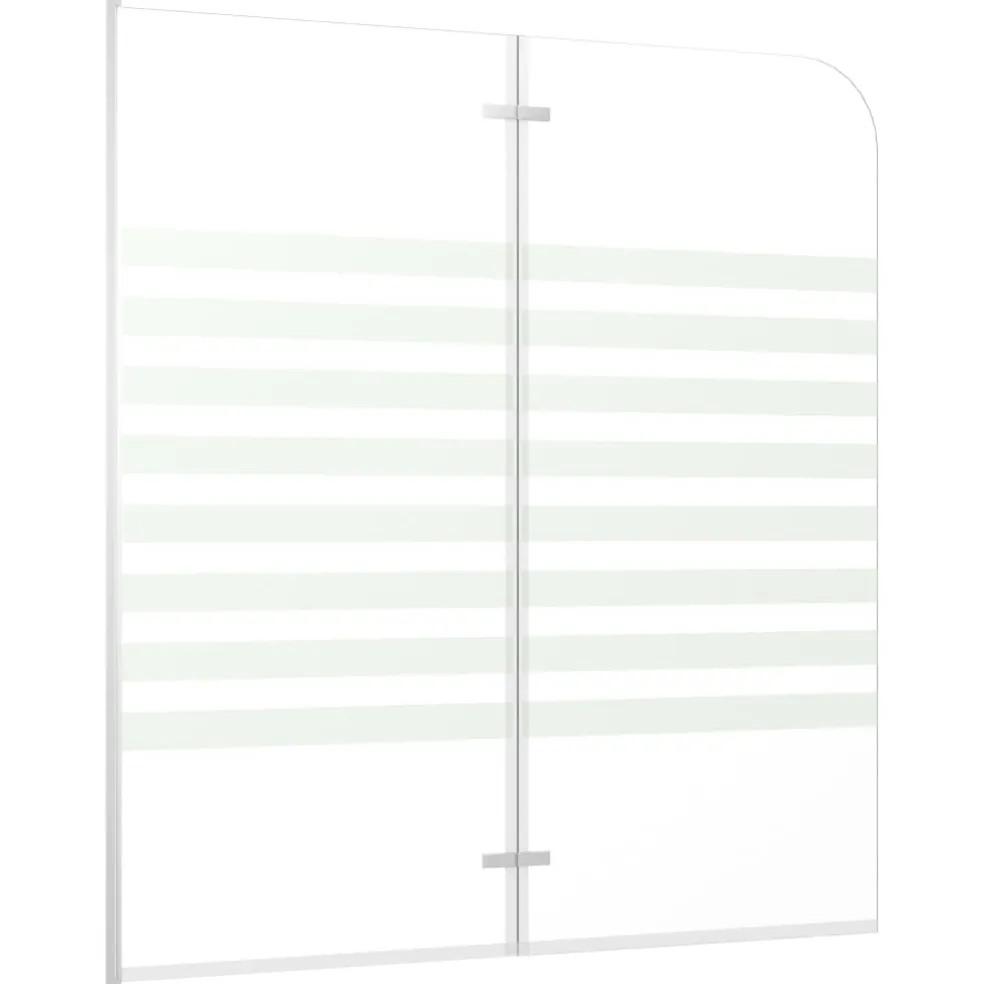 vidaXL Badwand gestreept 120x140 cm gehard glas