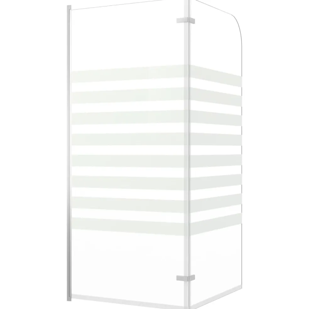 vidaXL Badwand gestreept 120x140 cm gehard glas