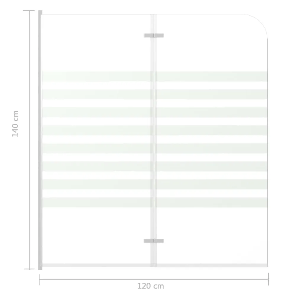 vidaXL Badwand gestreept 120x140 cm gehard glas