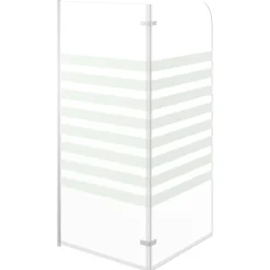 vidaXL Badwand gestreept 120x140 cm gehard glas