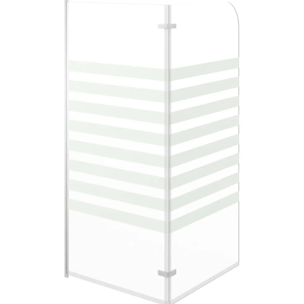 vidaXL Badwand gestreept 120x140 cm gehard glas