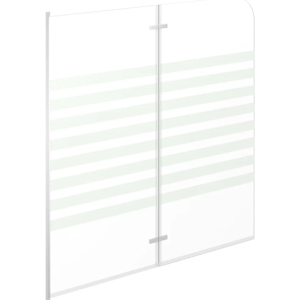 vidaXL Badwand gestreept 120x140 cm gehard glas