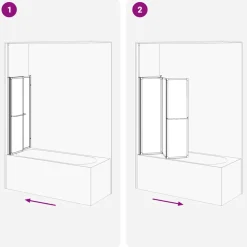 vidaXL Badwand L-vormig 4 panelen inklapbaar 70x120x137 cm