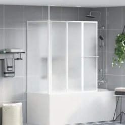 vidaXL Badwand L-vormig 4 panelen inklapbaar 70x120x137 cm