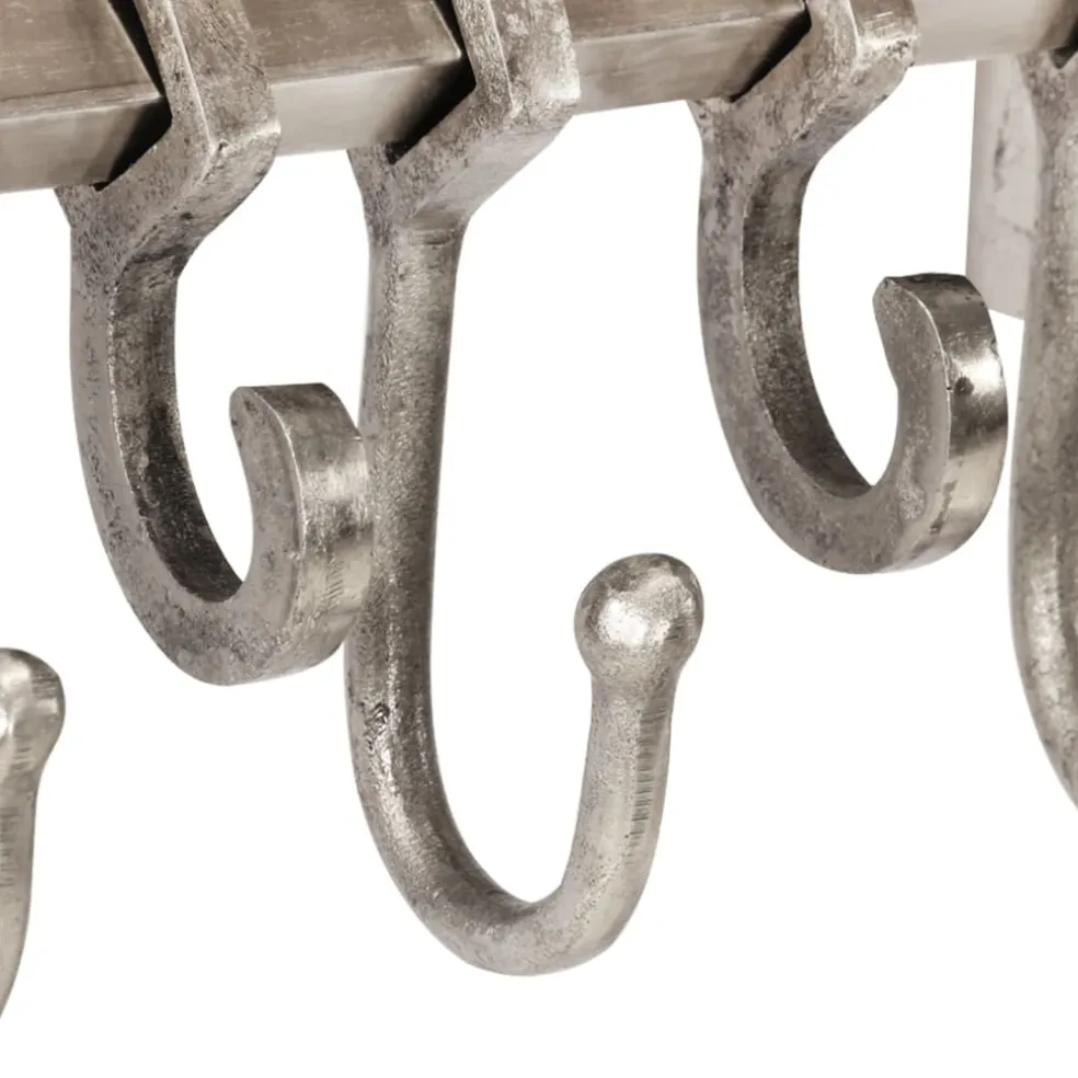 vidaXL Bagagerek met kleerhangers wandmontage aluminium