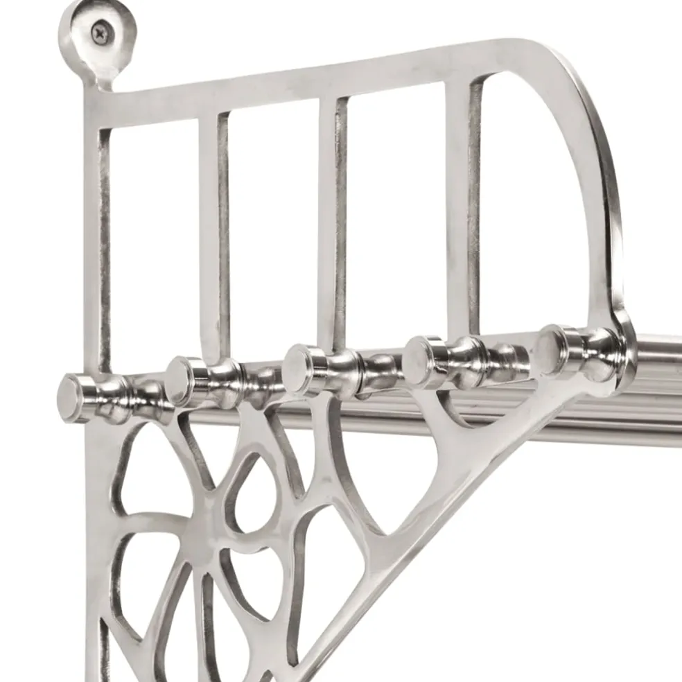 vidaXL Bagagerek met kleerhangers wandmontage aluminium