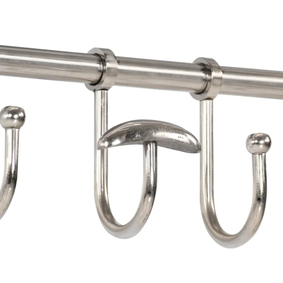 vidaXL Bagagerek met kleerhangers wandmontage aluminium