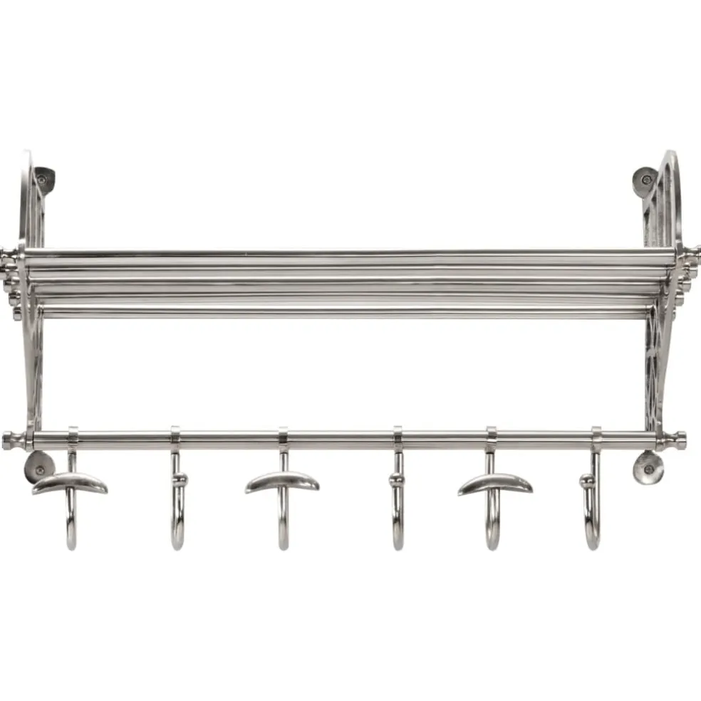 vidaXL Bagagerek met kleerhangers wandmontage aluminium
