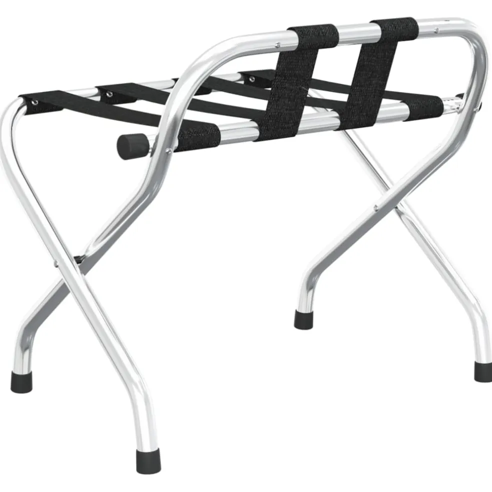 vidaXL Bagagerek met rugleuning zilver 56x39x52cm