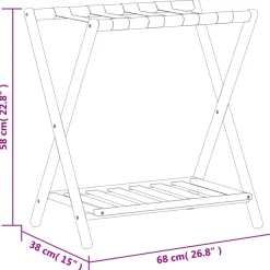 vidaXL Bagagerek 68x38x58 cm bamboe