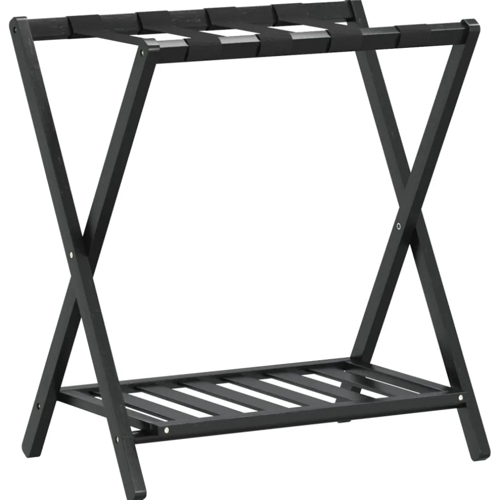 vidaXL Bagagerek 68x38x58 cm bamboe zwart