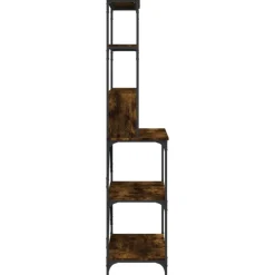 vidaXL Bakkersrek 6-laags 90x40x180 cm bewerkt hout gerookt eikenkleur