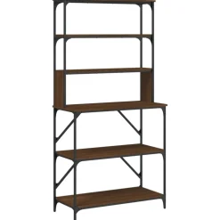 vidaXL Bakkersrek 6-laags 90x40x180 cm bewerkt hout bruin eikenkleur